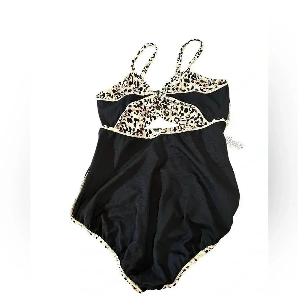 Time and Tru Animal Print One Piece Cut Out Swimsuit Womens size 1X(16W-18W)